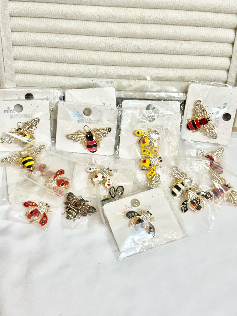 Mini Gold-Tone Bumblebee and Insect Enamel brooch Bundle (21 Total)